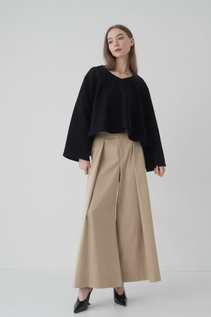 メゾンドドルチェ dolce. ヘイヴ フロッキードットパンツ ホワイト S 快 