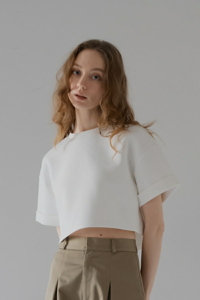 ショート丈Tシャツ/white | maison de Dolce.