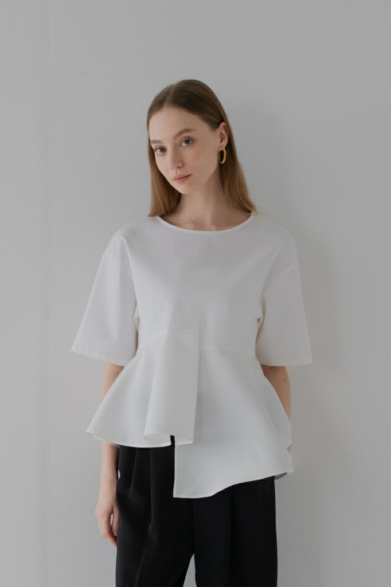 maison de Dolce. メゾンドドルチェ アシンメトリーTシャツ アシンメトリーTシャツ/white | maison de Dolce.